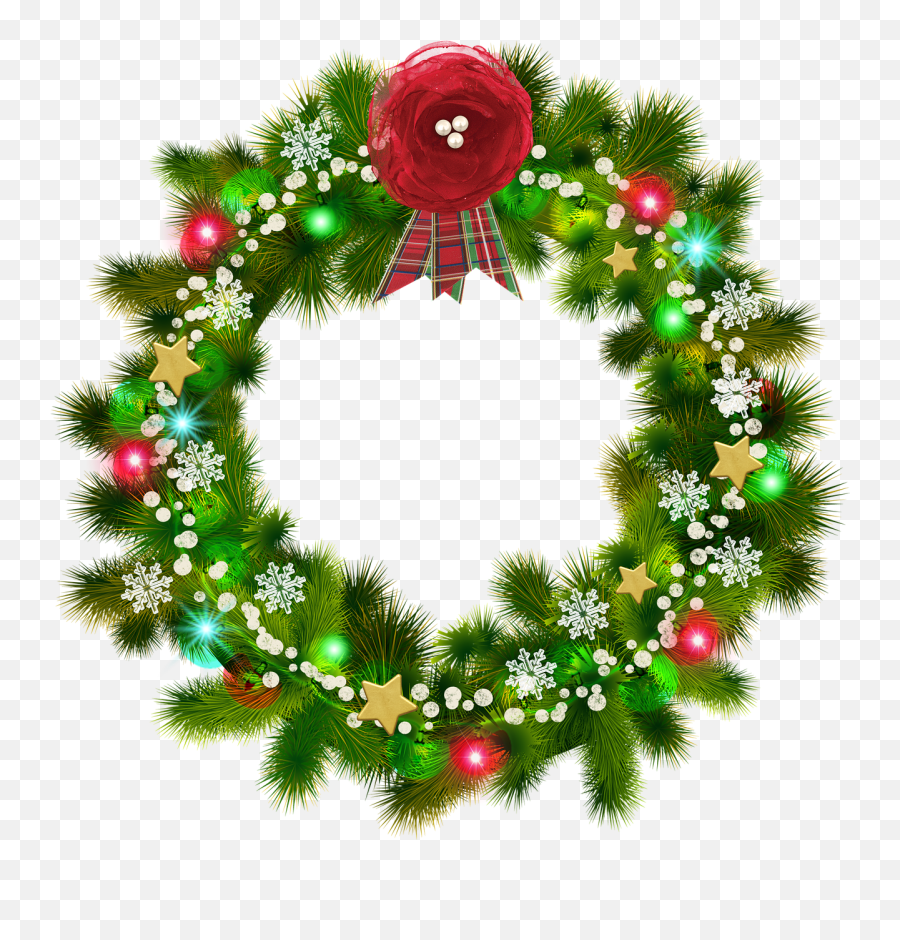 Christmas Wreath Red Flower Christmas Snow Buffalo Plaid Emoji,Buffalo Plaid Clipart