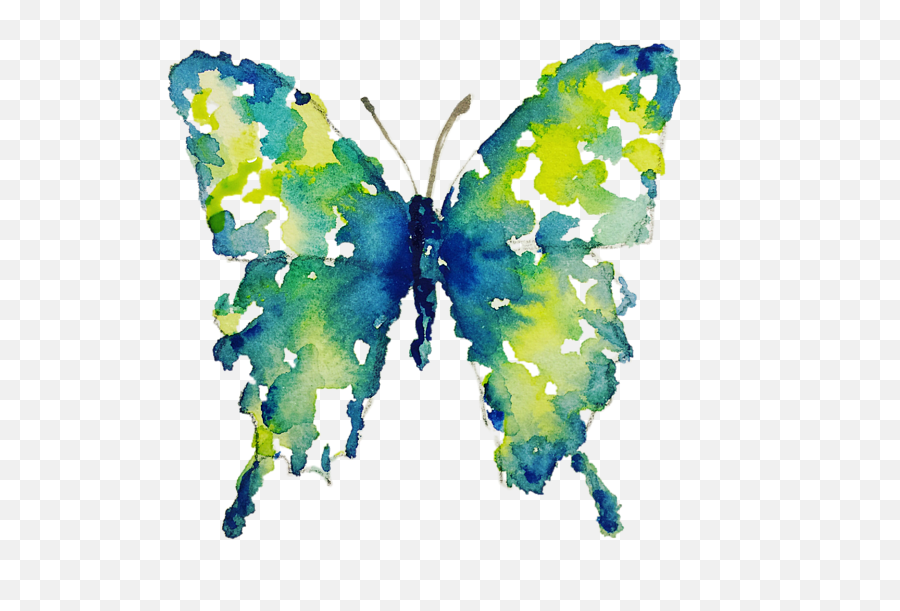Aqua Watercolor Butterfly Liana Yarckin T - Shirt For Sale By Emoji,Watercolor Butterfly Png