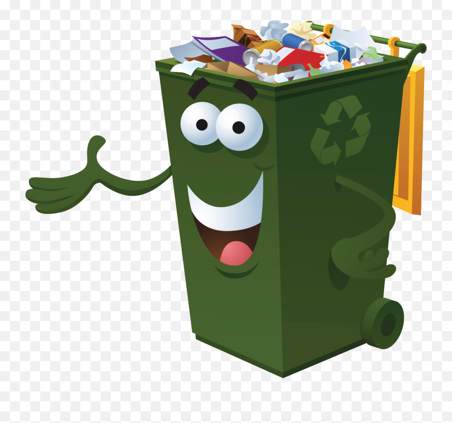 Green Clipart Recycle Bin Green Recycle Bin Transparent - Animated Trash Can Png Emoji,Recycle Clipart