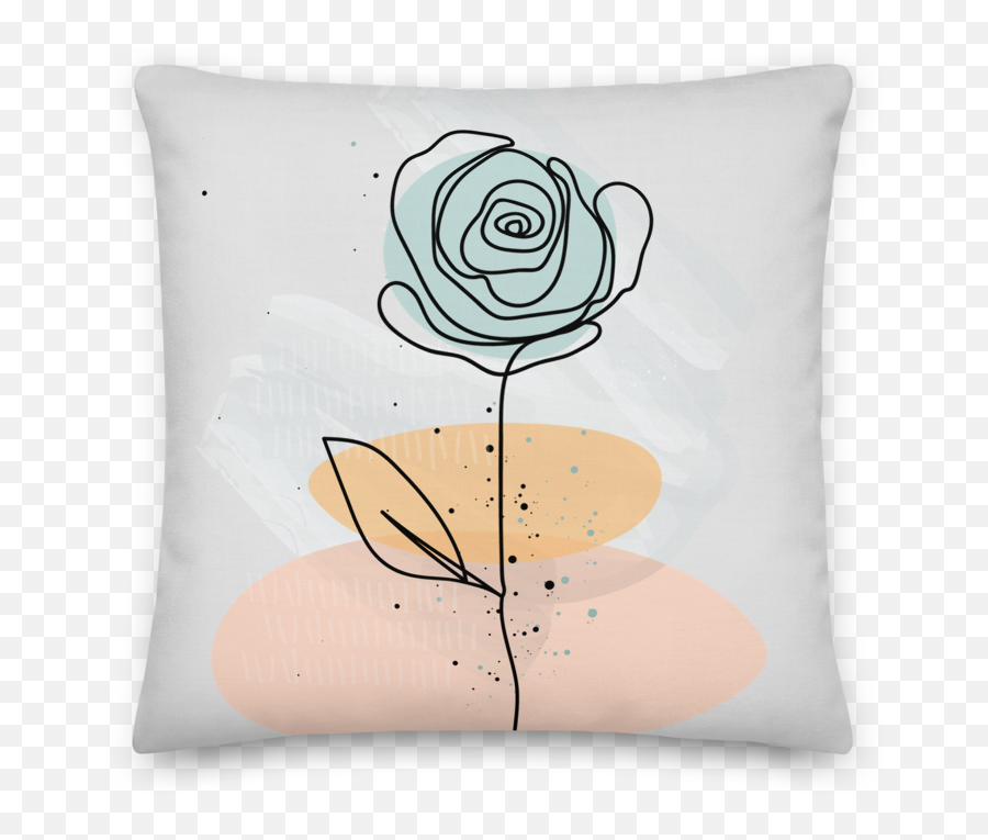 Pasty Flower Line Square Premium Pillow Emoji,Flower Line Png