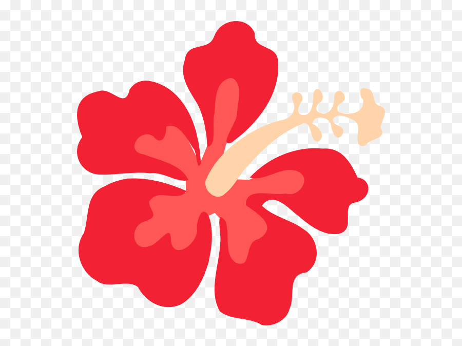 Red Hibiscus With No Flowers Clip Art - Hawaii Flower Clipart Png Emoji,Hawaiian Flower Clipart