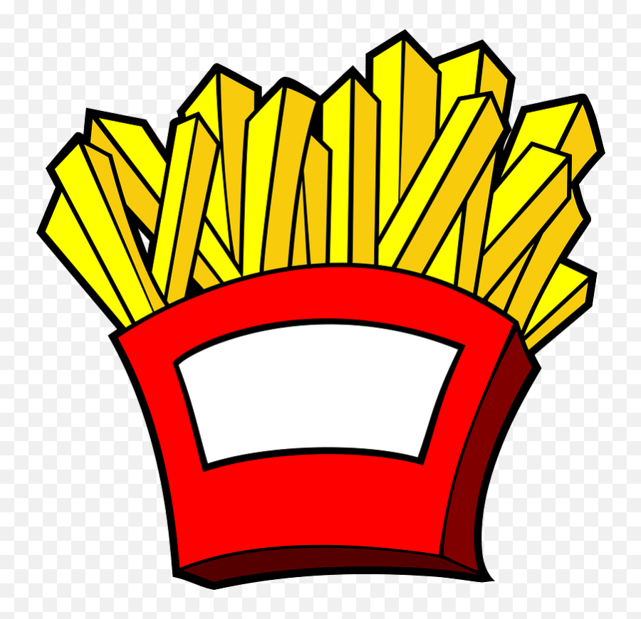 French Fries In A Red Carton Clipart - French Fries Cartoon Png Emoji,Fries Clipart