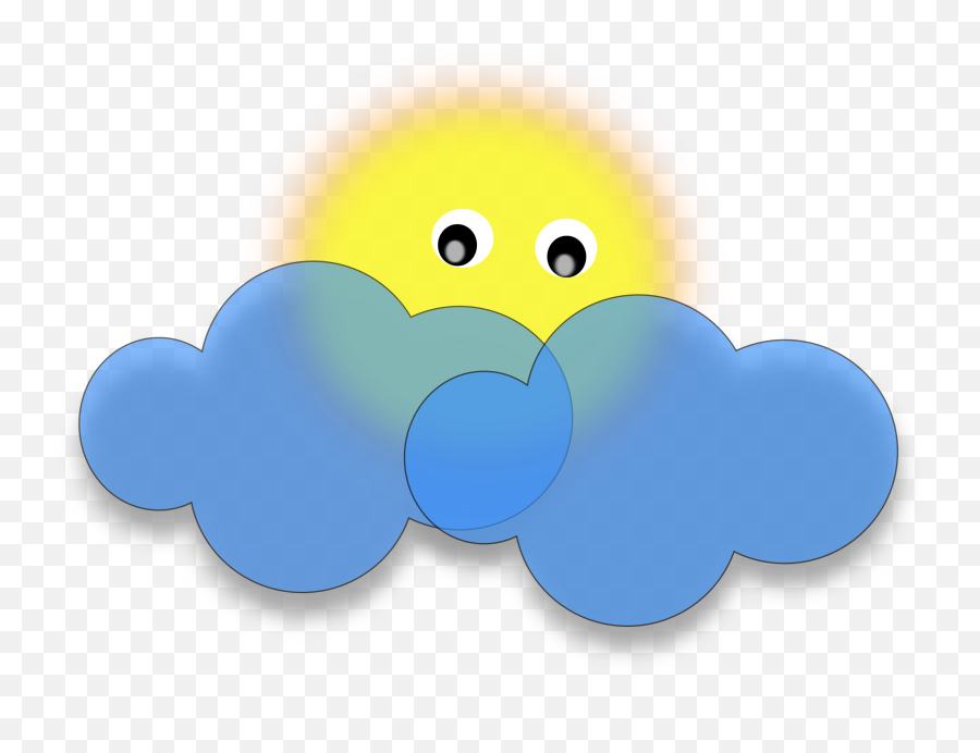 Download Sun In Clouds Clipart Png - Sun Behind Clouds Clipart Emoji,Clouds Clipart