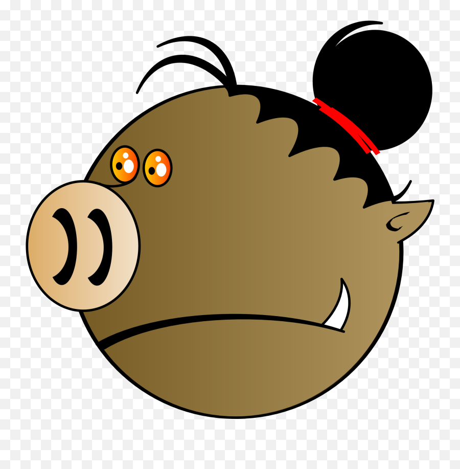 Clipart Picture Of Brown Boar With Red Eyes Free Image Download - Round Head Funny Emoji,Red Eyes Transparent