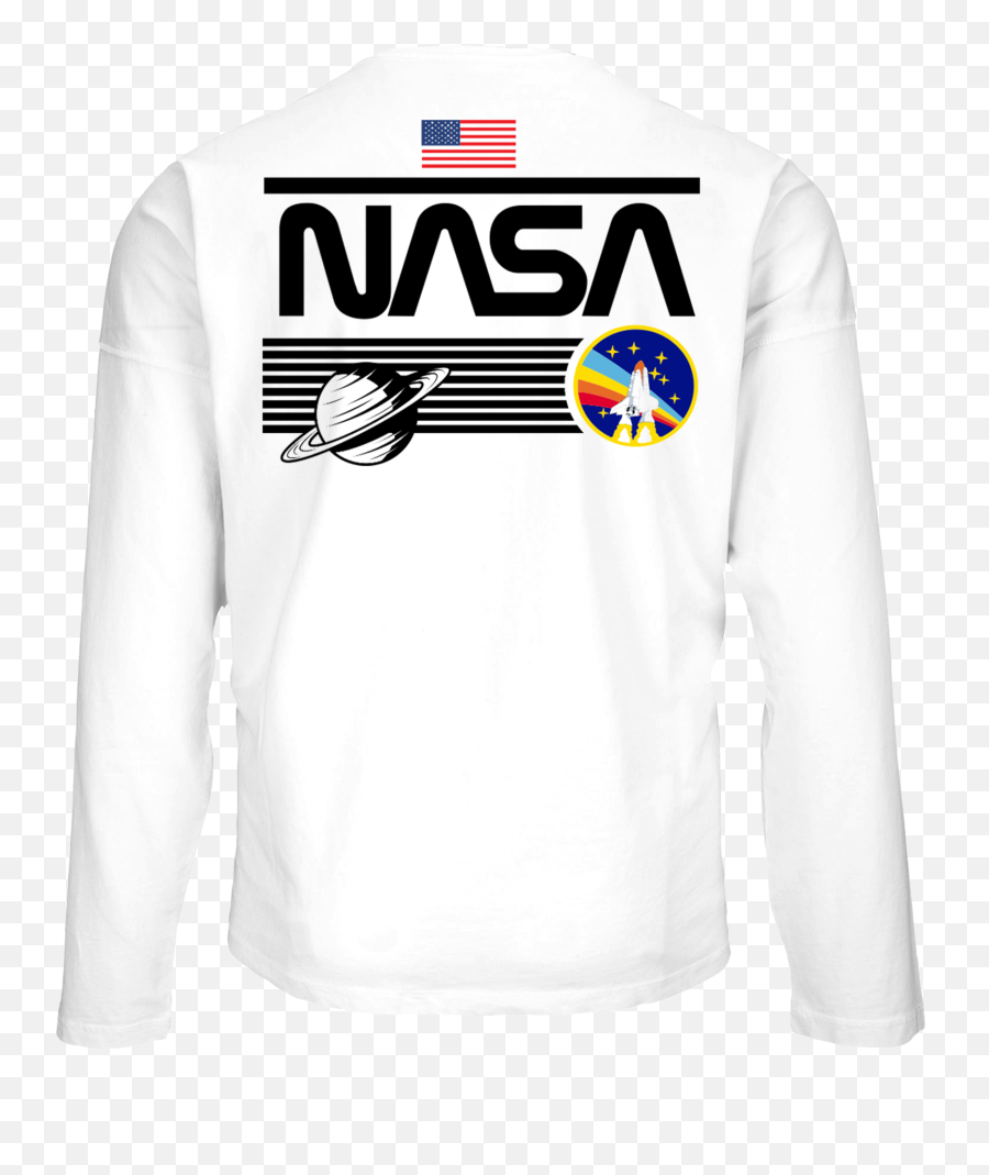 Nasa Shuttle Long Sleeve T - Nasa Long Sleeve White Shirt Emoji,Nasa Worm Logo
