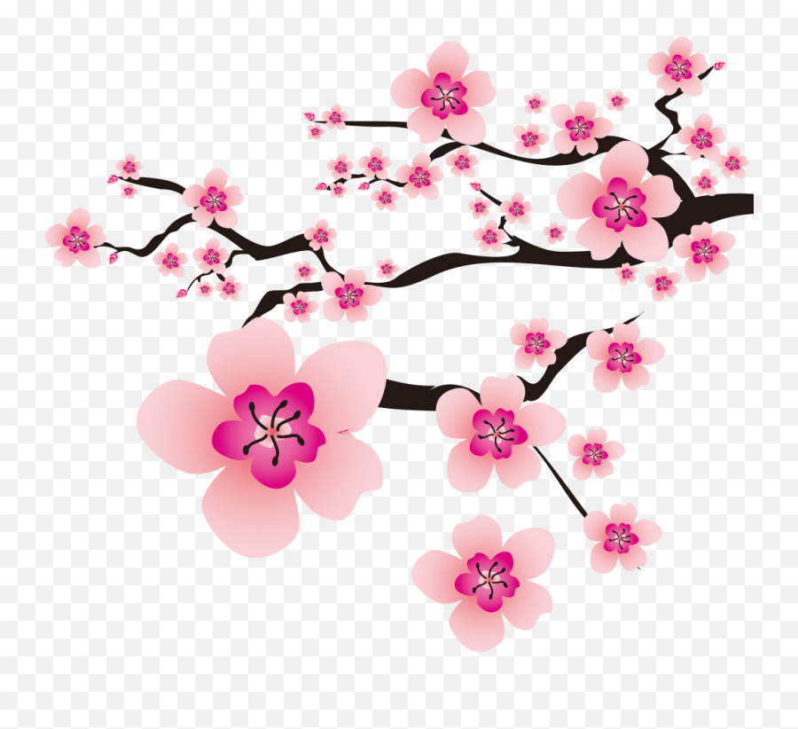 Background Bunga Sakura Png Clipart - Anime Samurai Female 4k Emoji,Cherry Blossom Png