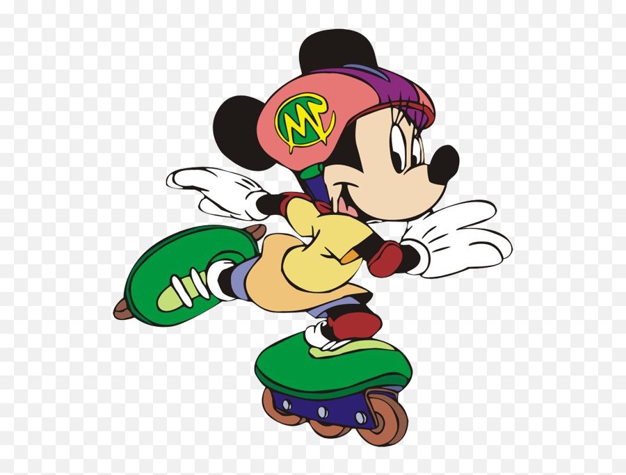 Minnie Rollerblade Minnie Mouse Pictures Mickey Mouse - Fictional Character Emoji,Toon Disney Logo