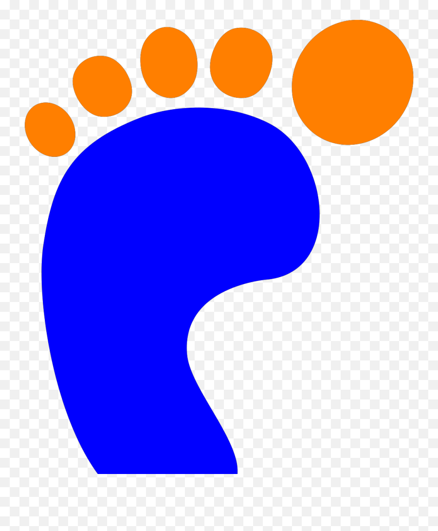Blue Footprint With Orange Toes Svg Emoji,Toes Clipart