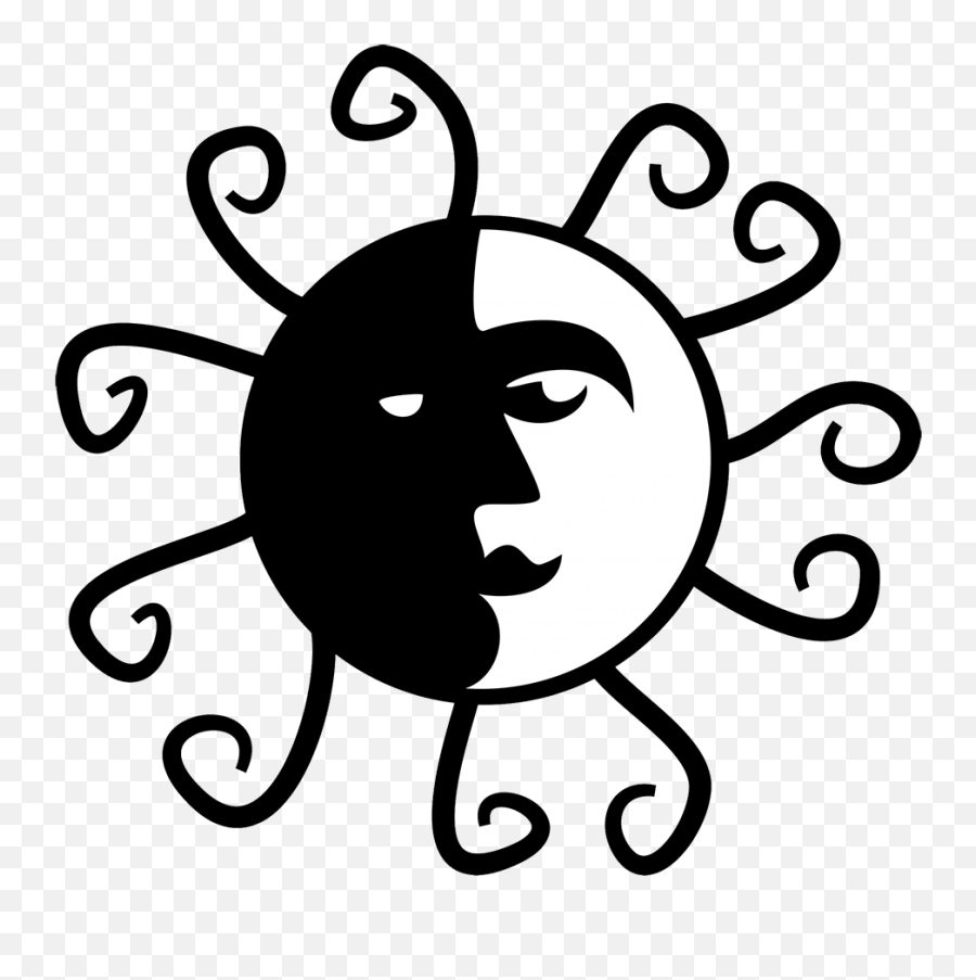 Sun Clipart - Clipart Sun With Black And White Emoji,Sun Clipart Black And White