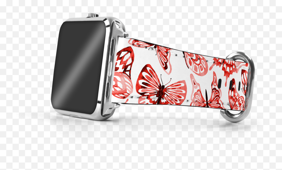 Smart Watch Band Red Watercolor Butterfly Emoji,Watercolor Butterfly Png