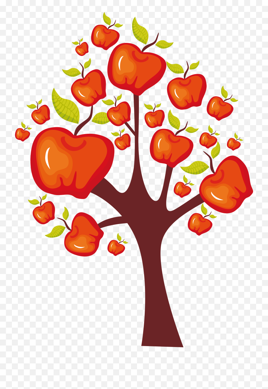 Apple Tree Art Png Image With No - Fruit Tree Clipart Transparent Background Emoji,Apple Tree Clipart