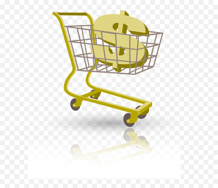 Money In Trolley Clipart - Empty Emoji,Shopping Cart Clipart