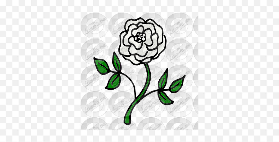 White Rose Picture For Classroom - Floral Emoji,Rose Clipart Black And White