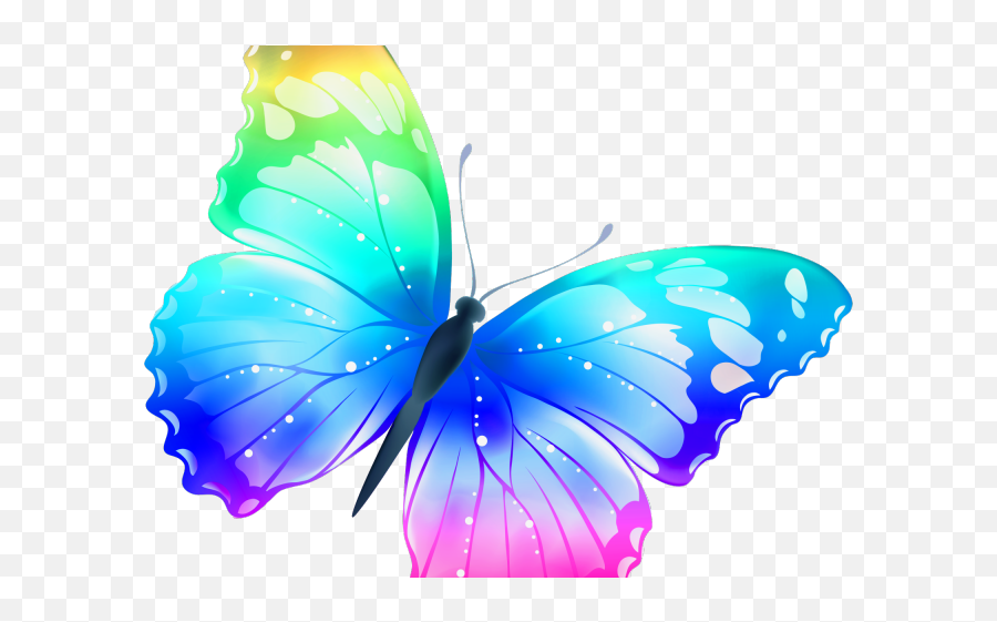 Butterfly In Rainbow Colors Transparent Cartoon - Jingfm Clip Art Transparent Png Clip Art Transparent Butterfly Emoji,Transparent Colors