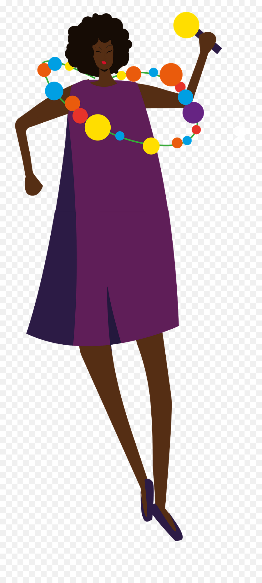 Black Woman With A Garland Clipart Free Download - Basic Dress Emoji,Black Woman Clipart