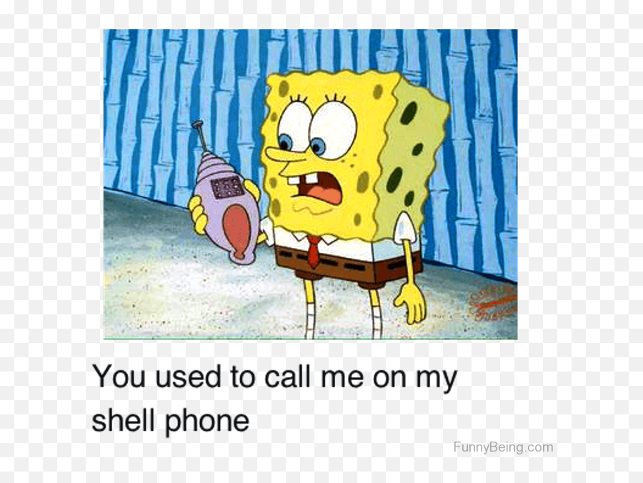 Used To Call Me On My Shell Phone Meme - Clickdealer Emoji,Spongebob Meme Png