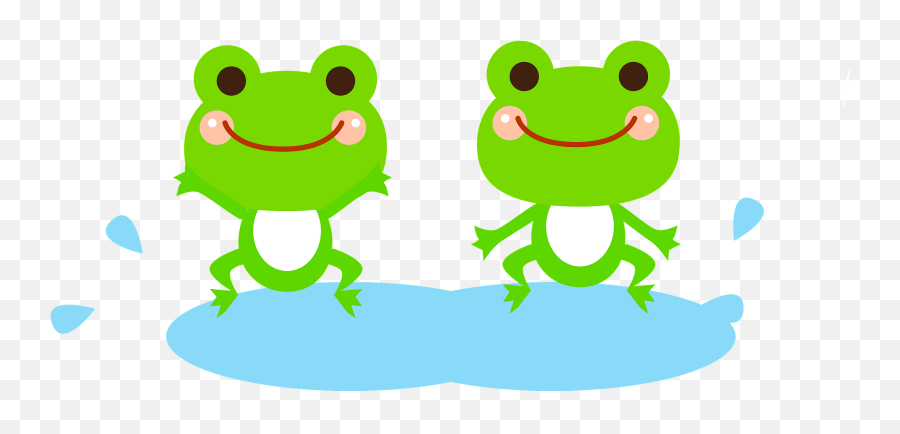 Frogs In A Puddle Clipart - Frog Splashing In Puddles Art Emoji,Puddle Clipart