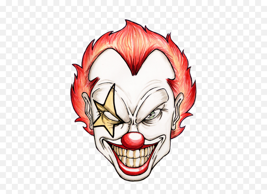 Clown Head Cartoon - Scary Clown Drawing Emoji,Clown Clipart