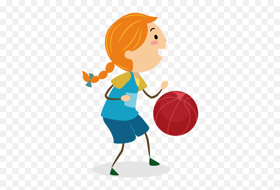 Girl Playing Basketball Kids Decal - Tenstickers Emoji,Girl Playing Clipart