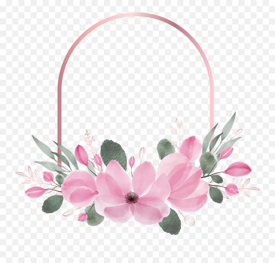 Flower Frame Design Image - Hd Transparent Frame Png Free Emoji,Flower Frame Transparent