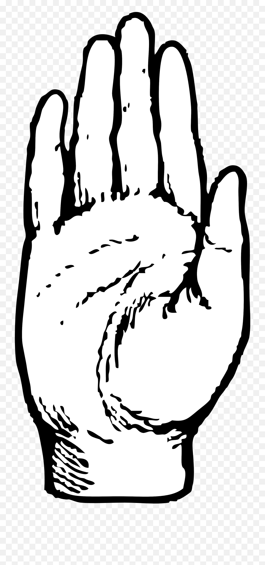 White Black And White Hand Clipart - Hand Clip Art Emoji,Hand Clipart