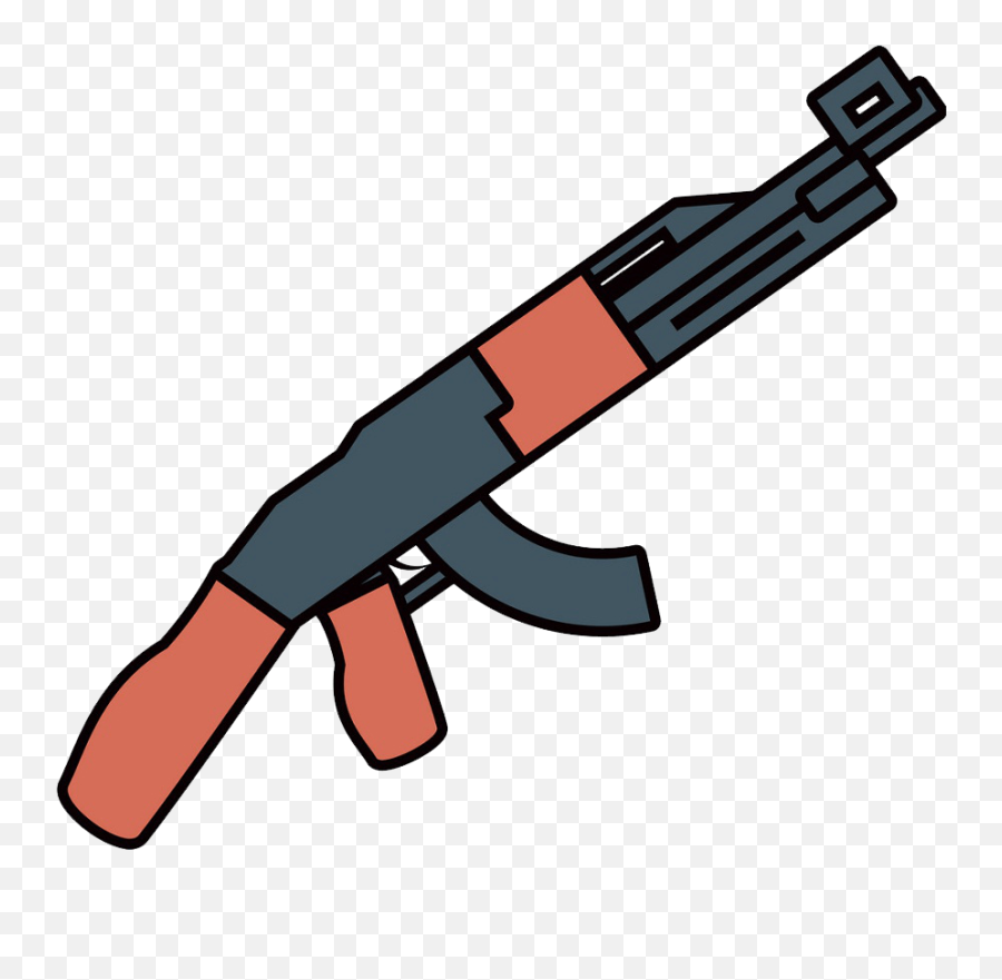 Ak Machine Gun Clipart Transparent - Clipart World Emoji,Rifle Clipart