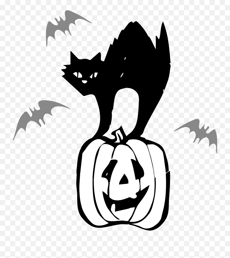 Jack O Lantern Black Cat Pumpkin - Free Vector Graphic On Black Clipart Halloween Cat Emoji,Jack O Lantern Clipart