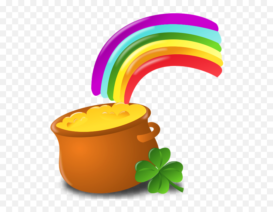 Pot Of Gold Rainbow Png Png Images - Transparent Background Rainbow Pot Of Gold Clip Art Emoji,Pot Of Gold Png