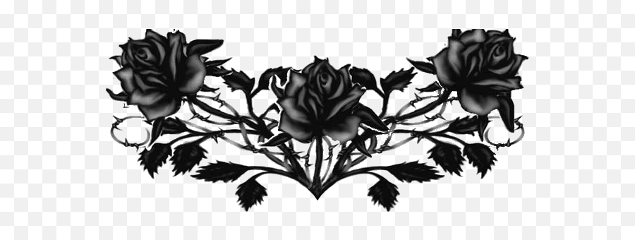 Black Rose Tattoo Png Transparent Png - Gothic Black Rose Tattoos Emoji,Rose Tattoo Png