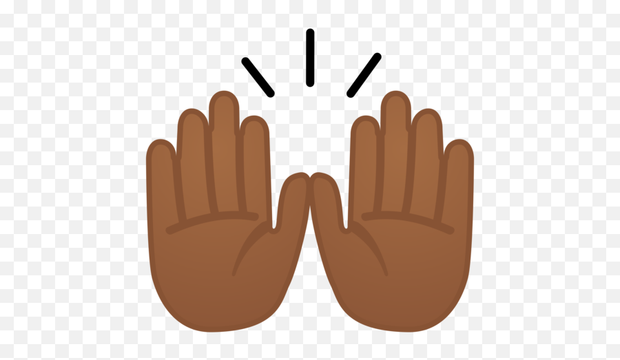 Raising Hands Medium - Dark Skin Tone Emoji Two Hands Brown Emoji,Raised Hand Clipart