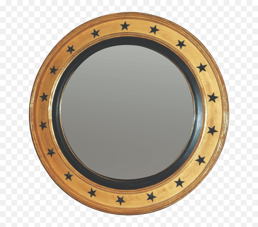 Regency Convex Mirror With Black Stars - Illustration Emoji,Black Stars Png