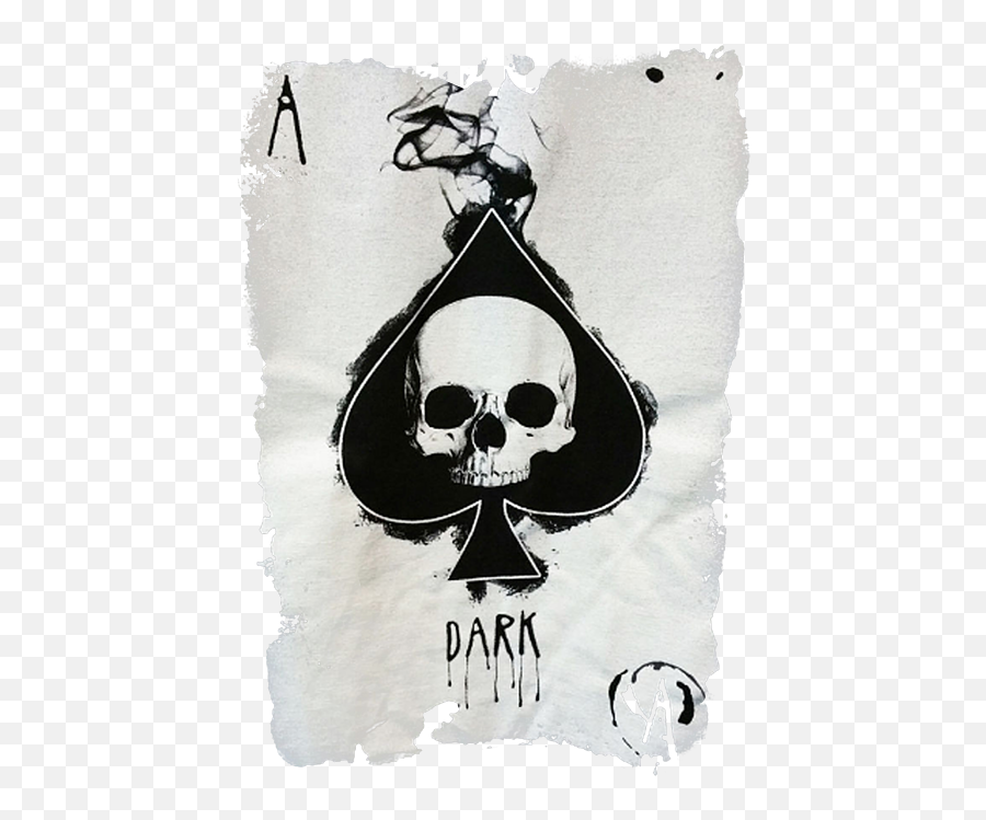 Ace Of Spades Screen Printed Cotton Poker Card Skull Rock Emoji,Ace Card Png