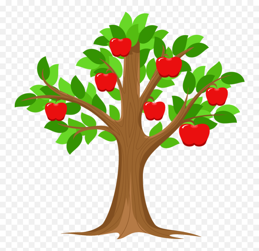 Branch Apple Id Tree Clip Art - Tree With Fruits Cartoon Emoji,Apple Tree Clipart