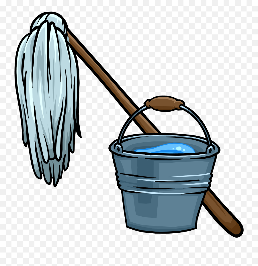 Mop And Bucket - Transparent Background Mop Clipart Emoji,Bucket Clipart