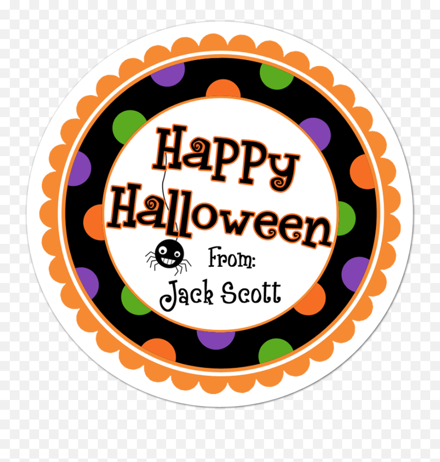 Happy Halloween Wide Polka Dot Border - Dot Emoji,Halloween Border Clipart