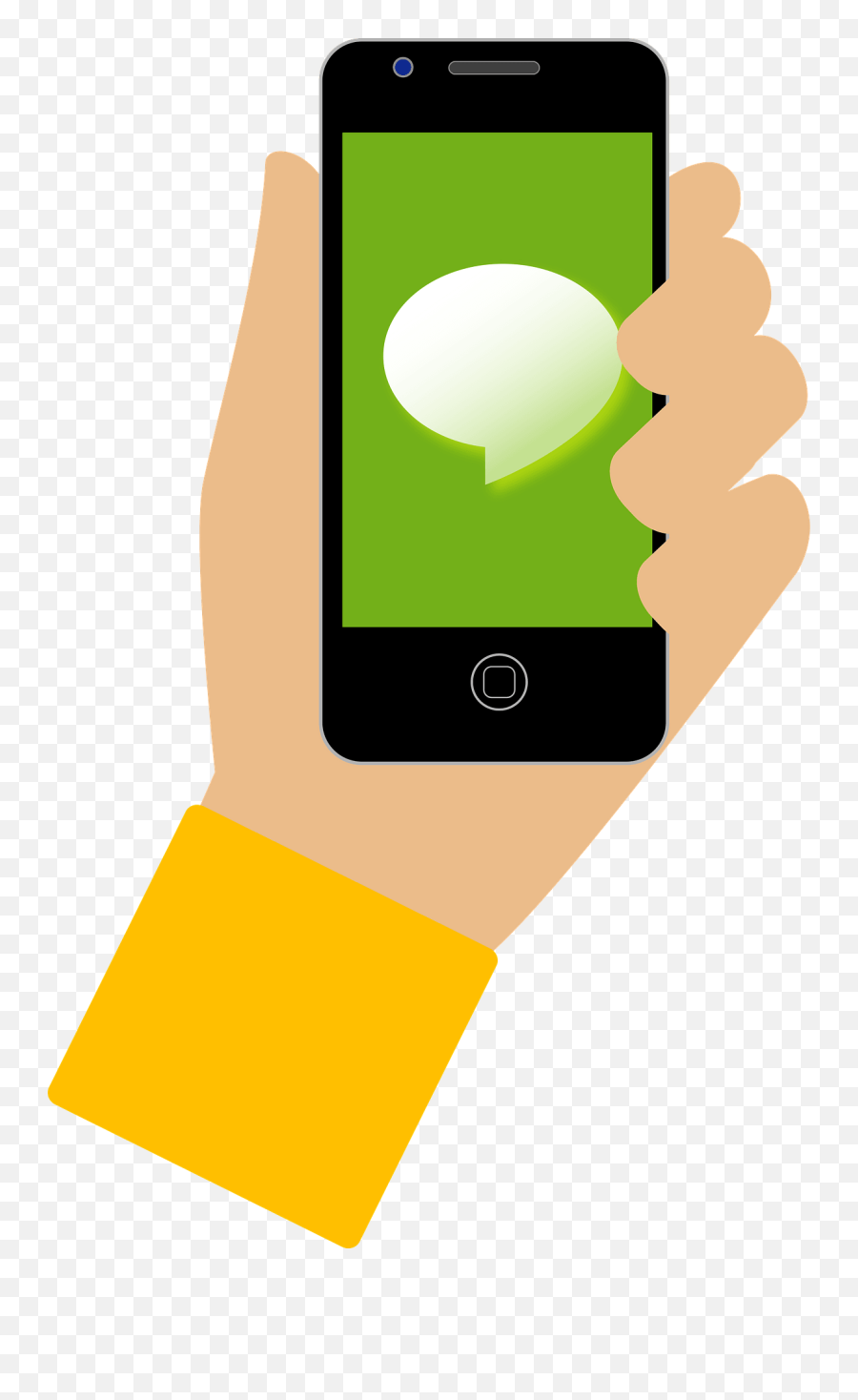 Smartphone With Speech Bubble Clipart - Transparent Hand Holding Phone Clipart Emoji,Smartphone Clipart