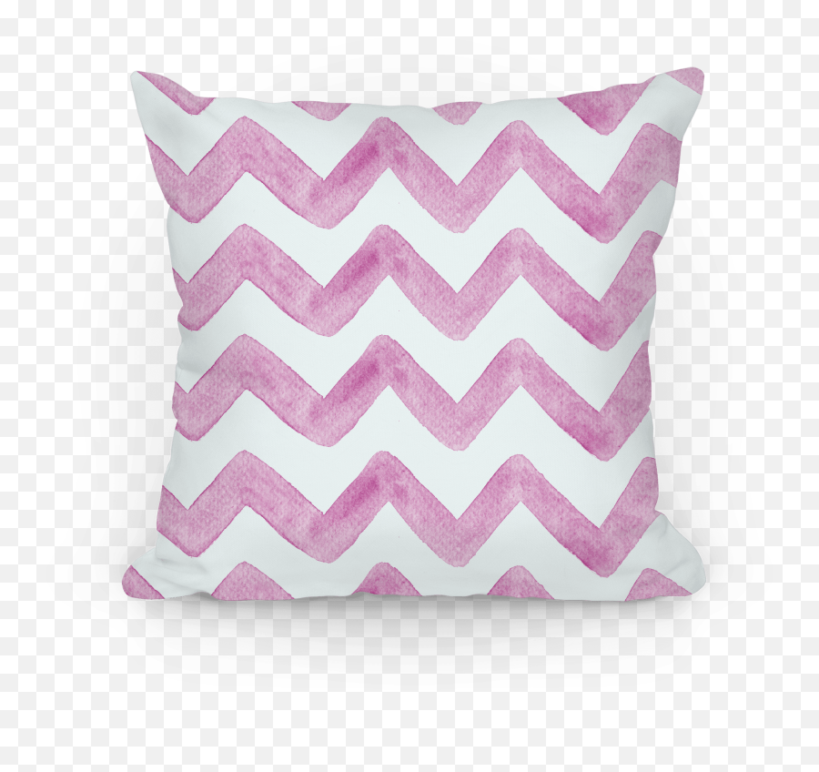 Pink Watercolor Chevron Pattern Pillows Lookhuman - Transparent Purple Pillow Emoji,Pink Watercolor Png