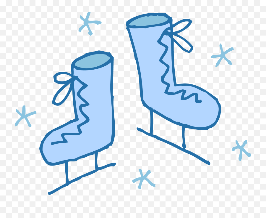 Blue Snowflake Border Clipart 4 By John - Cute Ice Skates Drawing Ice Skating Cartoon Emoji,Snowflake Border Clipart