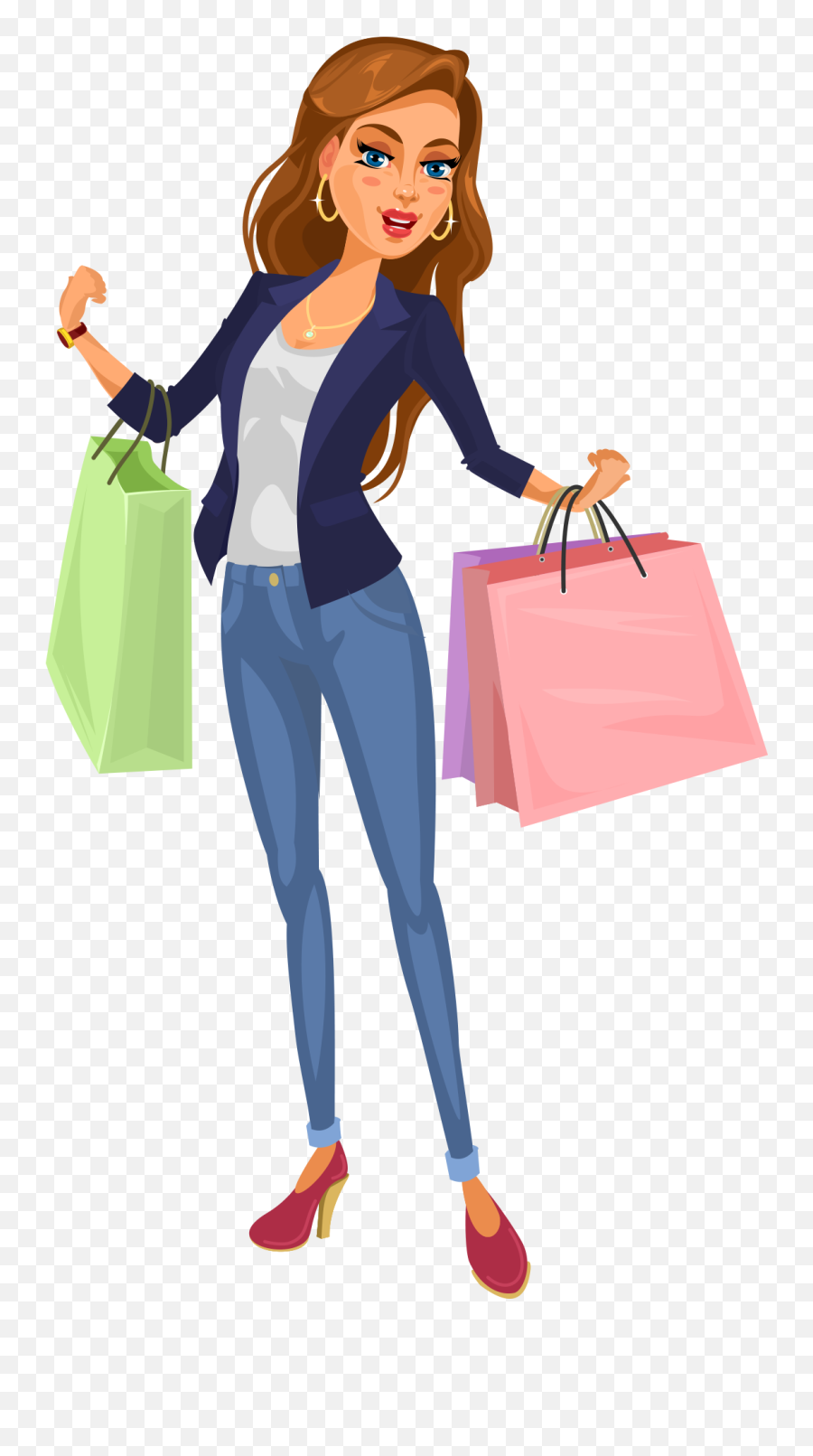 Shopping Girl Png Image Free Download - Shopping Girl Transparent Background Emoji,Girl Png