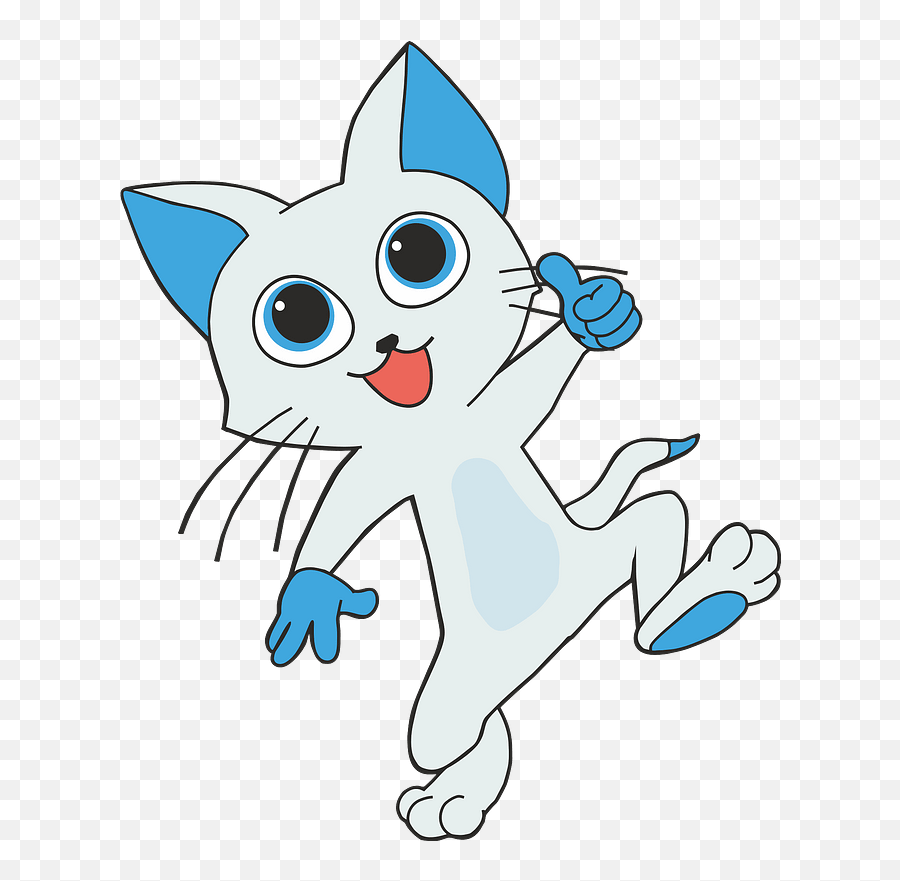 Blue Cat Showing Thumbs Up Clipart Free Download Emoji,Siamese Cat Clipart