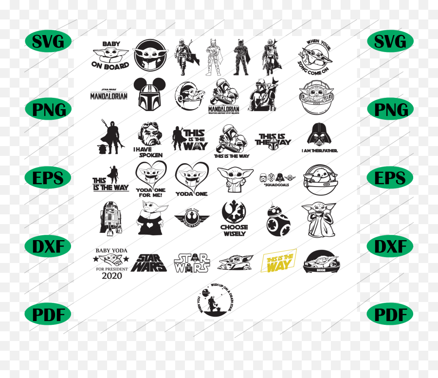 Star Wars Bundle Svg Star Wars Svg By Ellhow Aones Shop On Emoji,Star Wars Black And White Clipart