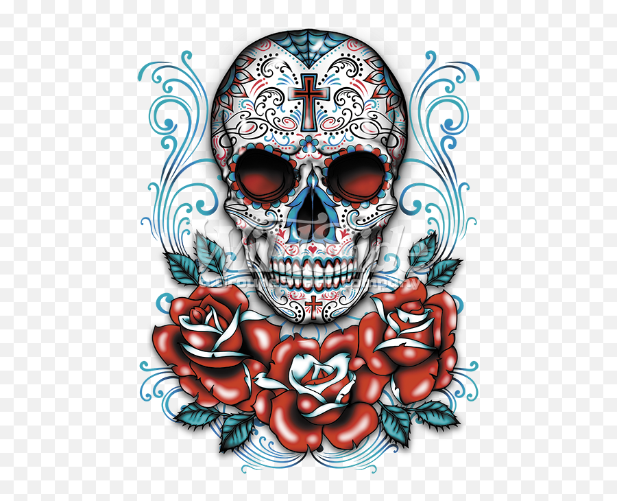 Download Hd Sugar Skull Clipart Rose - Sugar Skulls And Day Of The Dead Sugar Skulls Rose Emoji,Skull Clipart