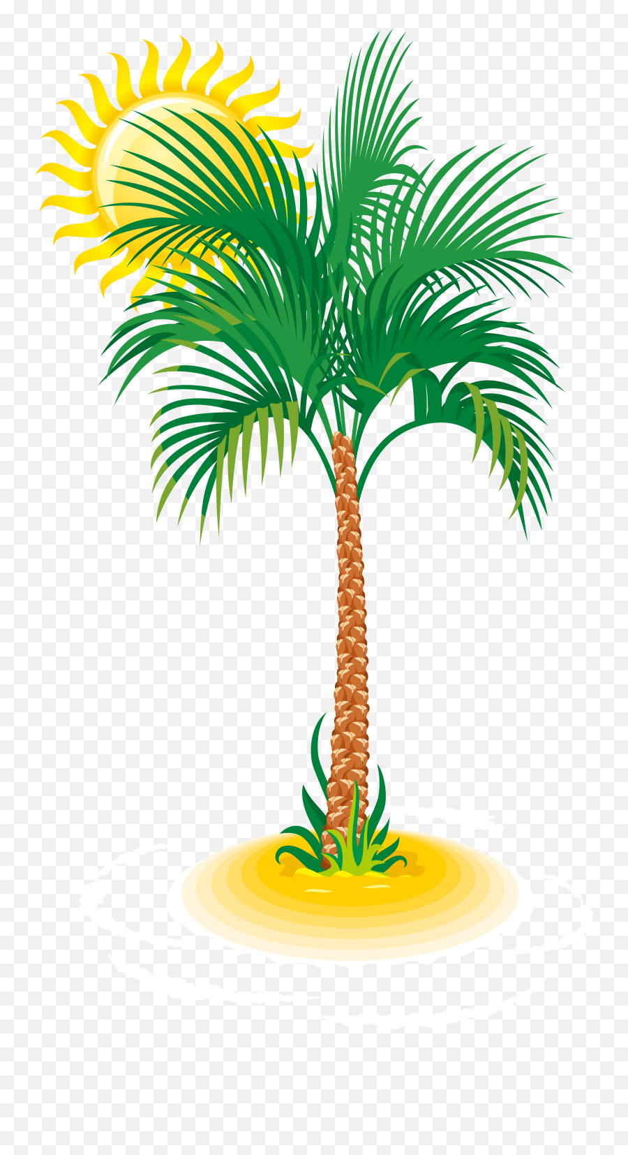 Palm And Sun Png Clip Art Image Transparent Png - Full Size Emoji,Palm Sunday Clipart