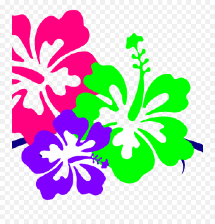 Hawaiian Flowers Png Border - Hawaiian Hibiscus Clip Art Emoji,Hawaiian Flower Clipart