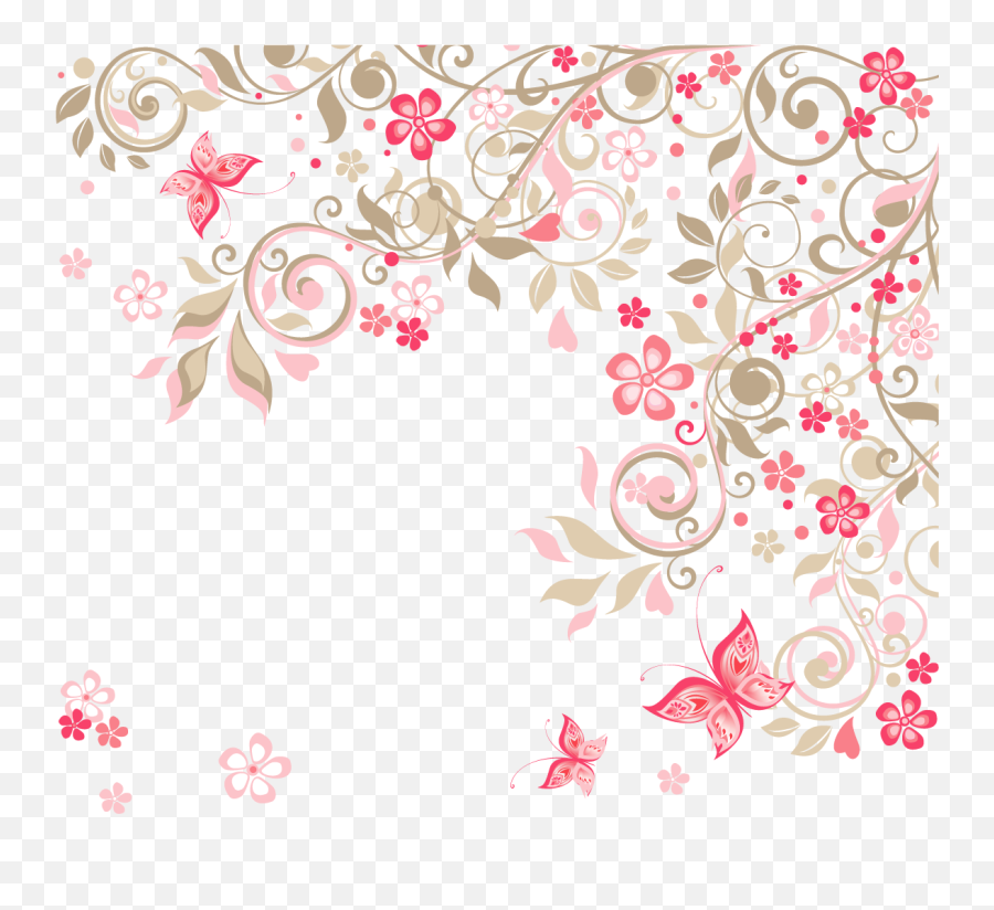 Download Pink Flower Romantic Rose Wedding Invitation - Vector Flower Background Png Emoji,Pink Flowers Png