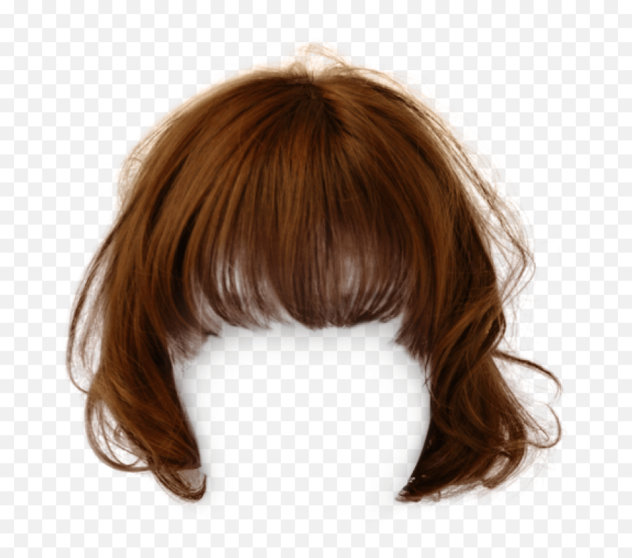 Brown Hair Anime Girl Hair No Bangs - Novocomtop Wig Png Emoji,Anime Hair Png