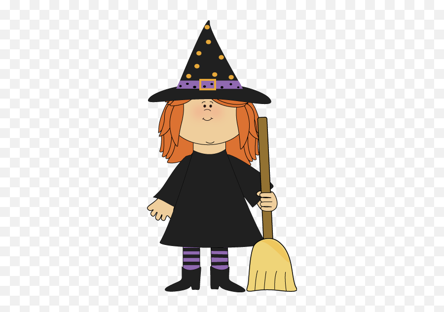 Girl Witch With Broom - Broom Halloween Girl Witch Emoji,Witch Clipart