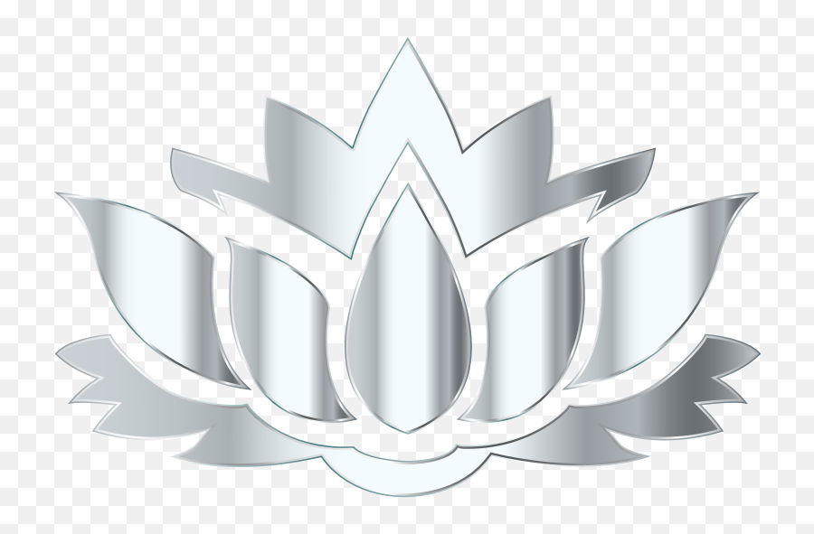 Silver Lotus Flower Silhouette No Background - Openclipart Fior Di Loto Simbolo Buddista Emoji,Lotus Flower Transparent Background