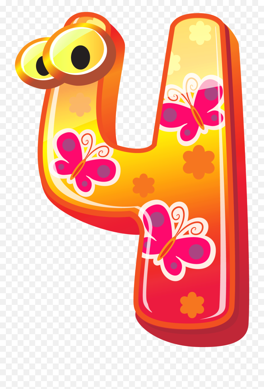 Cute Number Four Png Clipart Image - Clipart Number Emoji,Numbers Clipart
