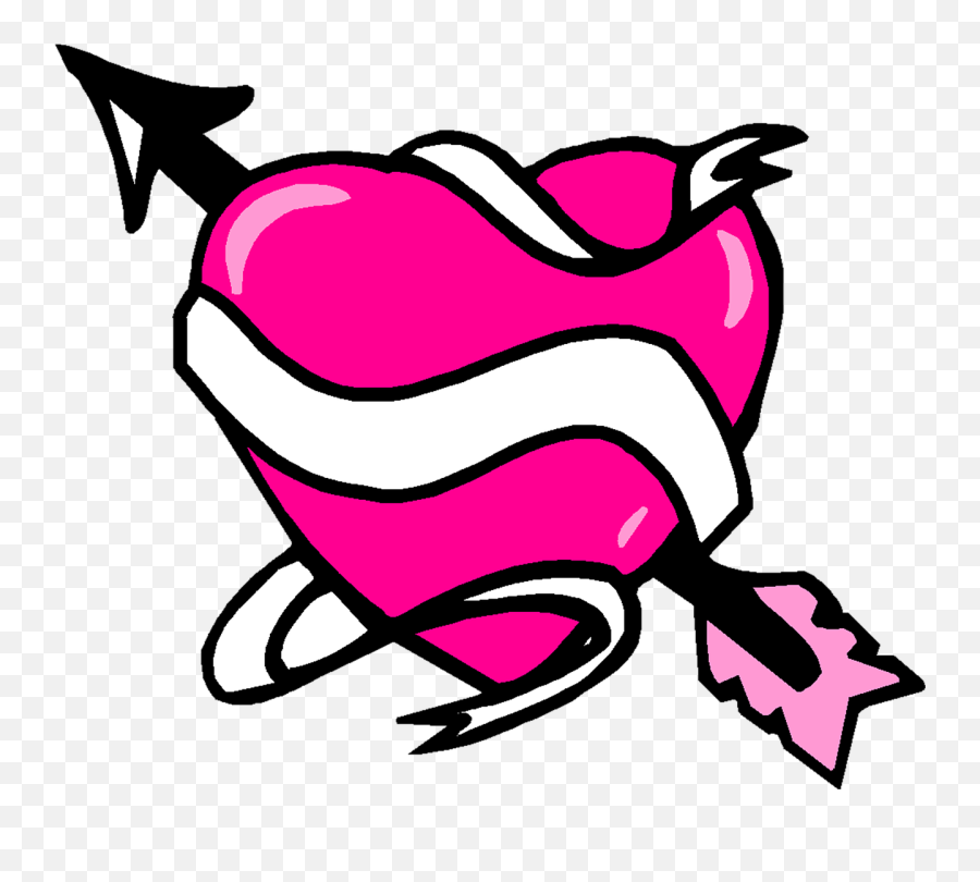 Arrow Clipart Romantic - Clipart Heart With Arrow Png Emoji,Pink Arrow Png